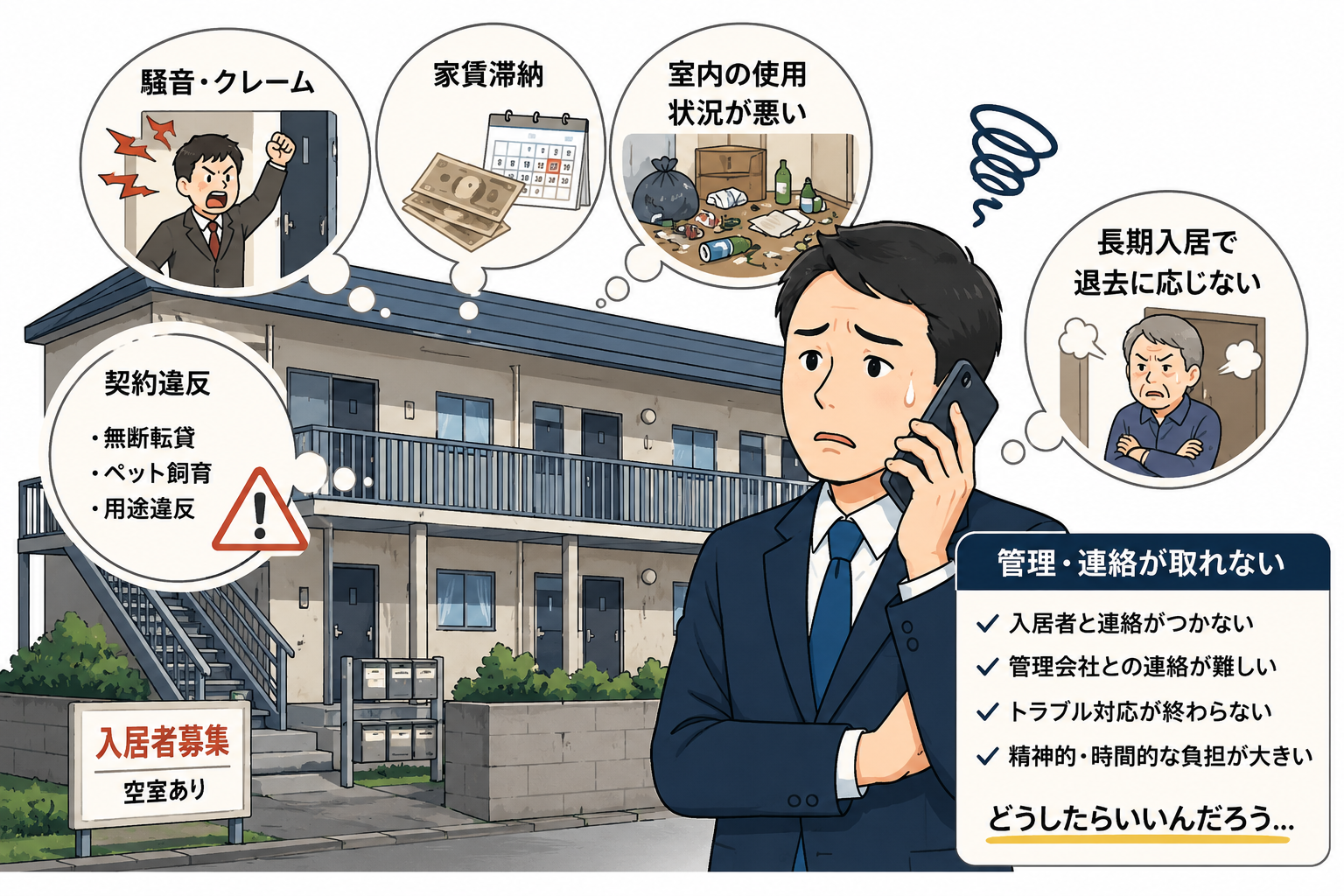 入居者トラブルがある収益物件は売れる？